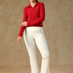 Aero Zip Polo T-shirt Red