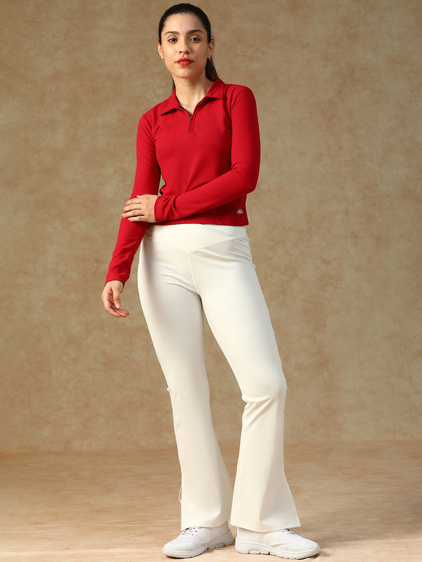 Aero Zip Polo T-shirt Red