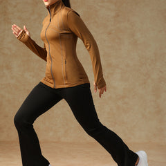 Ergonomic Seam Zip Jacket Tan