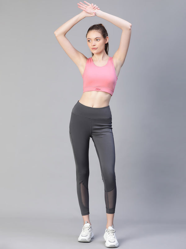 Criss-Cross Back Sports Bra Peach