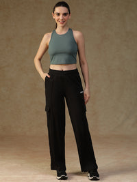 Pleated Cargo Pants Black