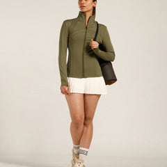 Defined Seam Zip Jacket Olive