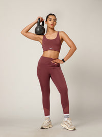 Laser Cut Leggings Mauve