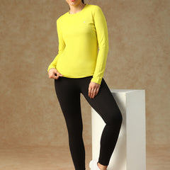 Curved Hem Full Sleeve T-Shirt Yellow