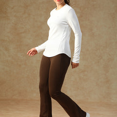Curved Hem Full Sleeve T-Shirt White