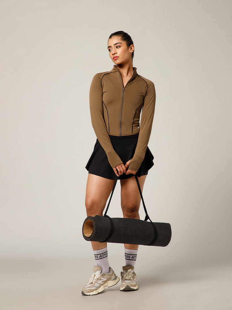 Flow Piping Jacket Tan