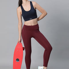 Essential High-Rise Leggings Maroon