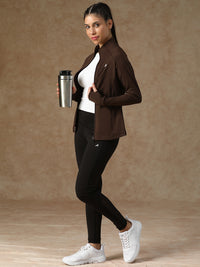 Midriff Crop Jacket Brown