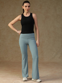 Ribbed Flare Pant Ice Blue