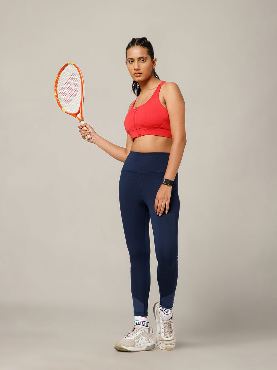Laser Cut Leggings Navy