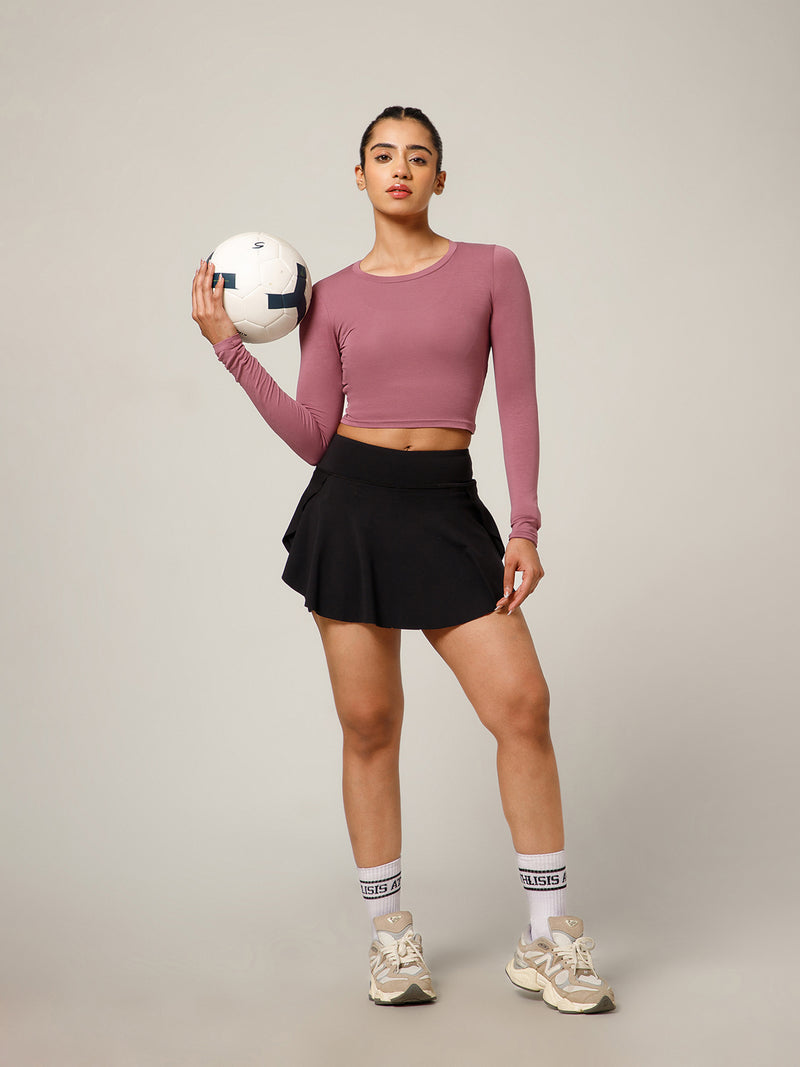Essential Full Sleeve Crop top Mauve