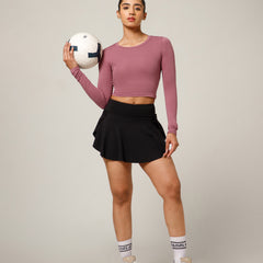 Essential Full Sleeve Crop top Mauve