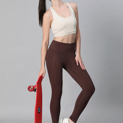 Essential High-Rise Leggings Brown