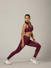 Vapor Mesh Legging Maroon