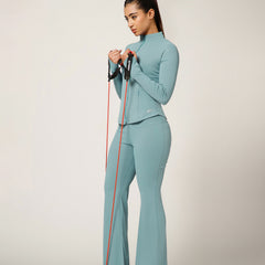 Ribbed Zip up Jacket Ice Blue