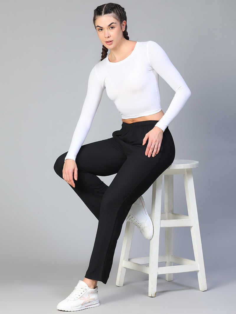 Essential Full Sleeve Crop top White