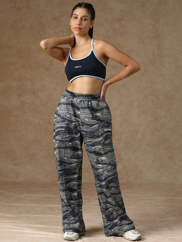 Printed Baggy Ocean Wave Sweatpants