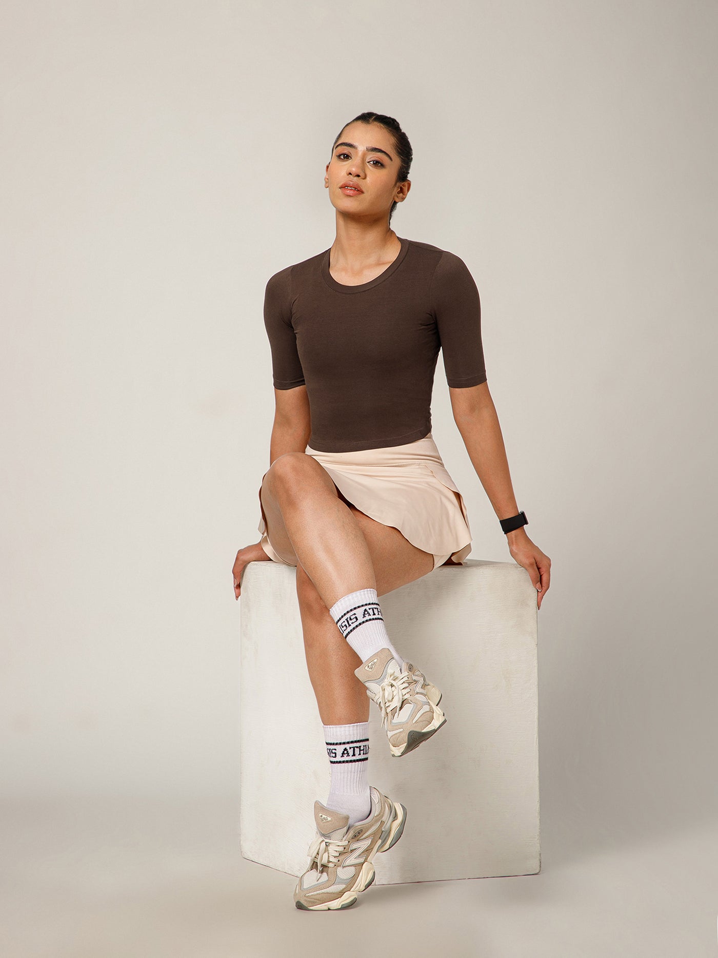 Essential Crop Top Brown