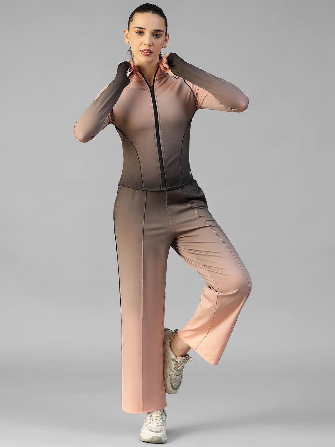 Flow Piping Dual Tone Sweatpants Peach