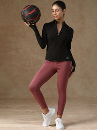 Midriff Crop Jacket Black
