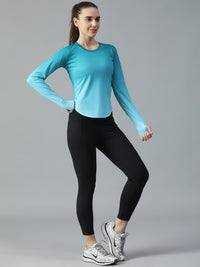 Dual Tone Full Sleeve T-Shirt Ice Blue