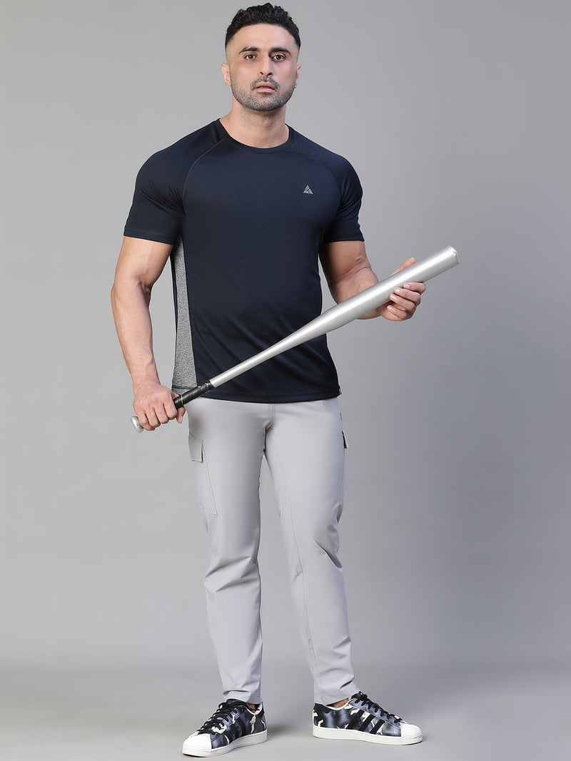 Contrast Side Panel T-Shirt Navy
