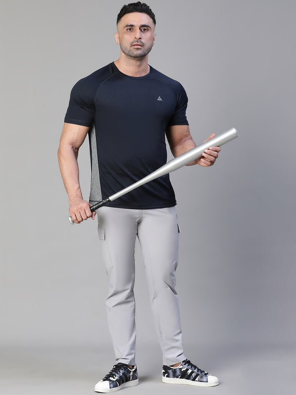 Contrast Side Panel T-Shirt Navy