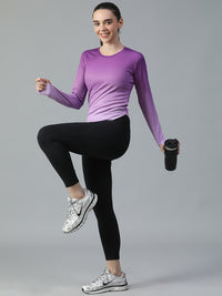 Dual Tone Full Sleeve T-Shirt Purple