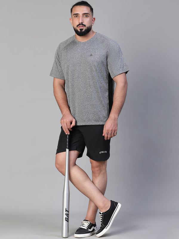 Contrast Side Panel T-Shirt Gray