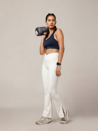 V-Shape Flare Pant White