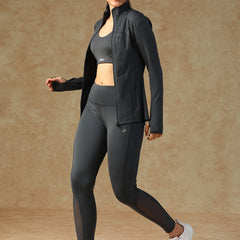 Ergonomic Seam Zip Jacket Gray