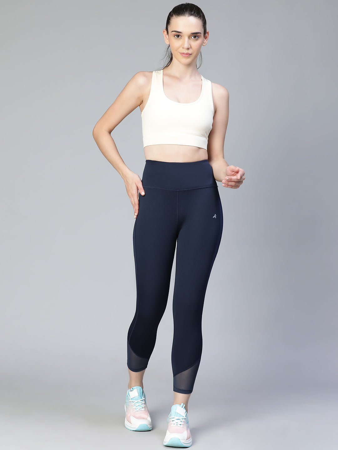 Laser Cut Leggings Navy