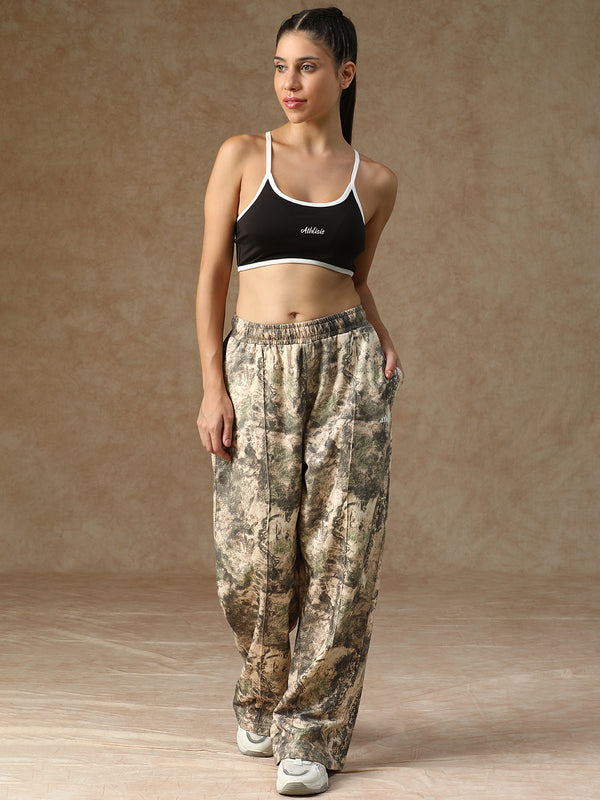 Printed Baggy Monochrome Camo Sweatpants
