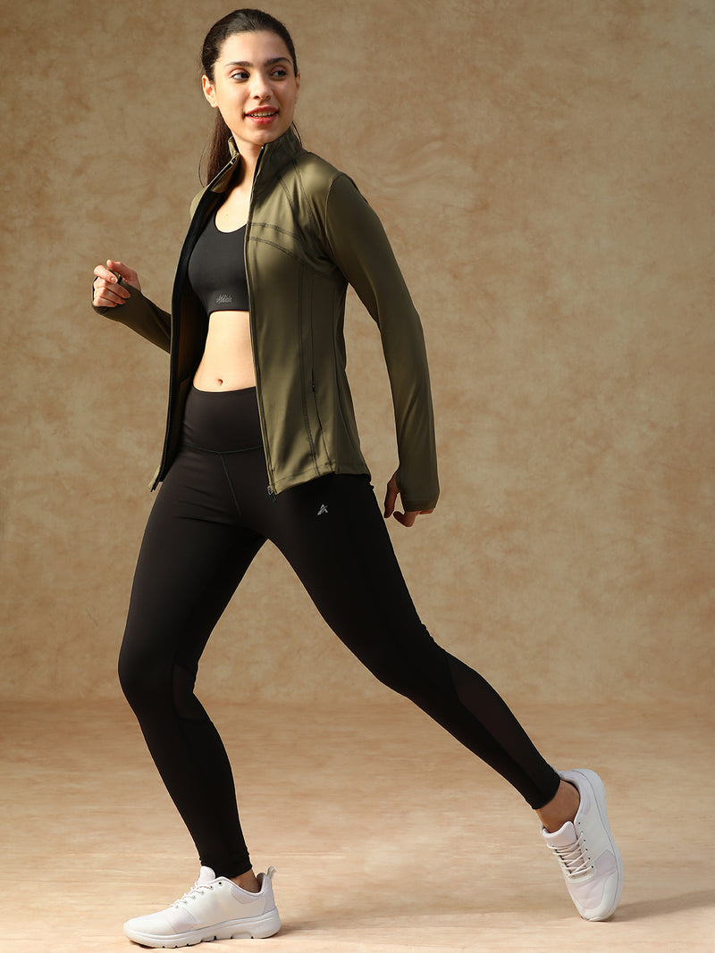 Ergonomic Seam Zip Jacket Olive