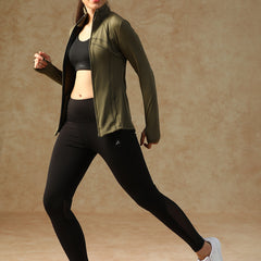 Ergonomic Seam Zip Jacket Olive