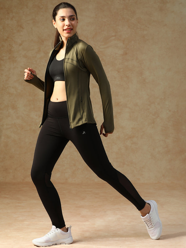 Ergonomic Seam Zip Jacket Olive