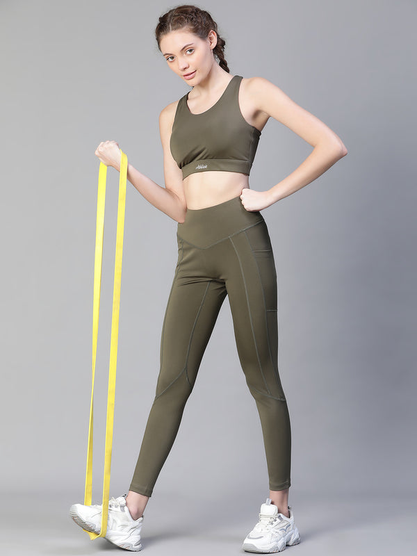 Kinetic Panel Legging Olive