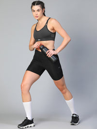 Mesh X-Back Bra Grey