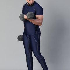 Nylon Basic Compression Tights Blue