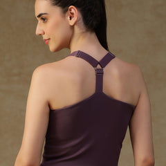 Built In Bra Y Adjustable Top Purple