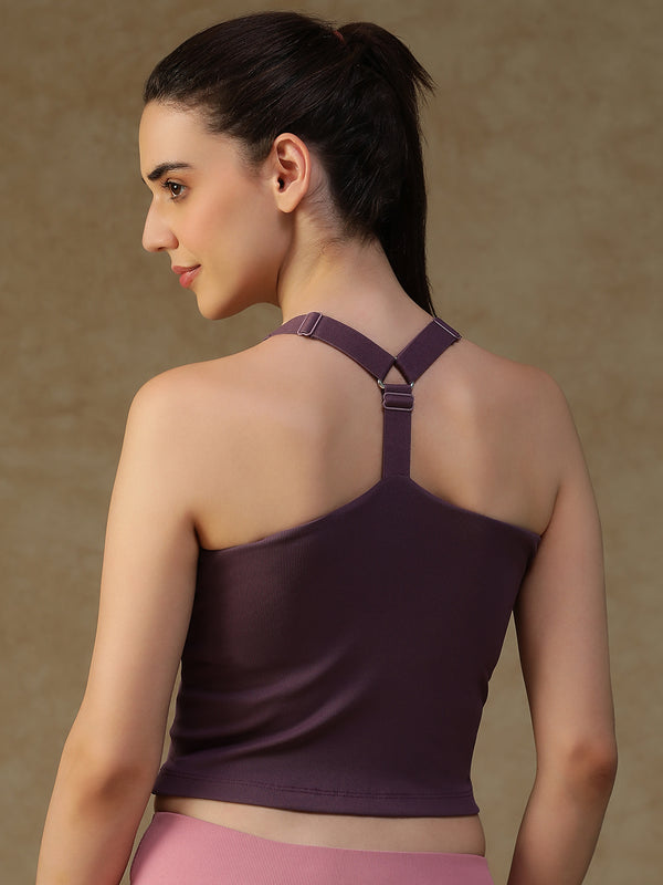 Built In Bra Y Adjustable Top Purple