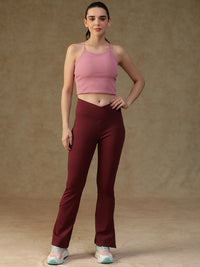 V-Shape Flare Pant Maroon