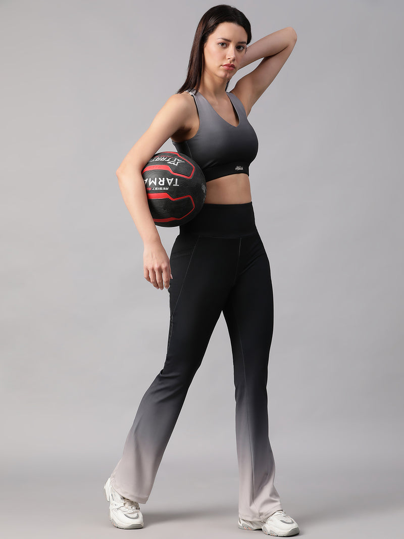 Dual Tone Flare Pant B&W