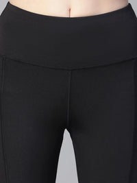 Women Black High Waist Tall Flare Pants Athlisis Sports