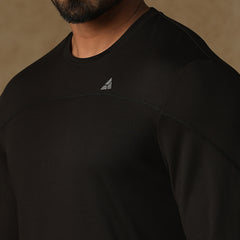 Regular Fit Thumb Hole T-Shirt Black