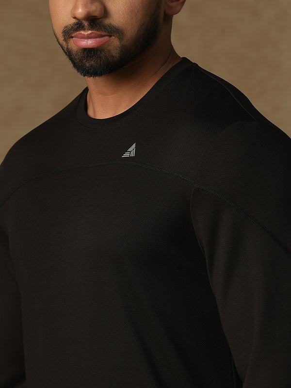 Regular Fit Thumb Hole T-Shirt Black