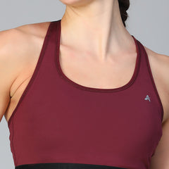 Ruched Sports Bra Maroon