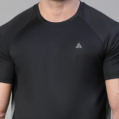 Contrast Side Panel T-Shirt Black
