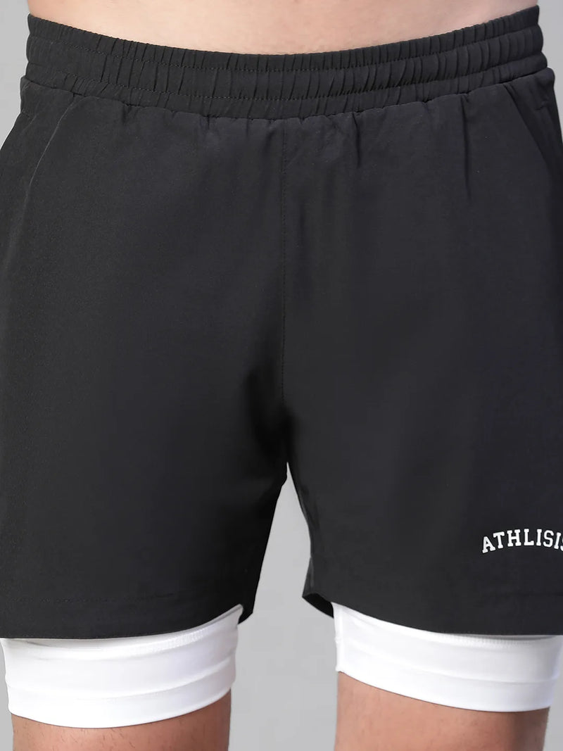 2 in 1 Lining Shorts Black