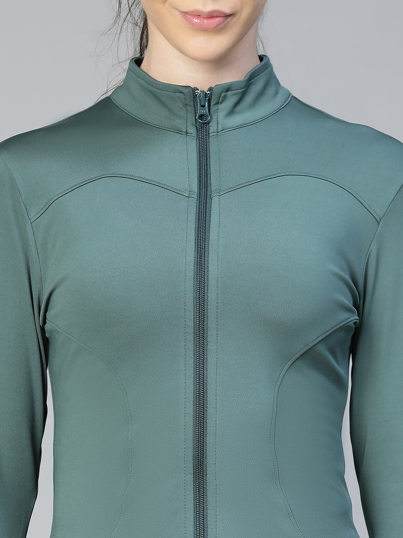 Sculpt Crop Jacket Forest Green